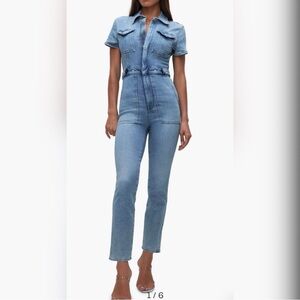 Good American Dark Blue Denim Jumpsuit